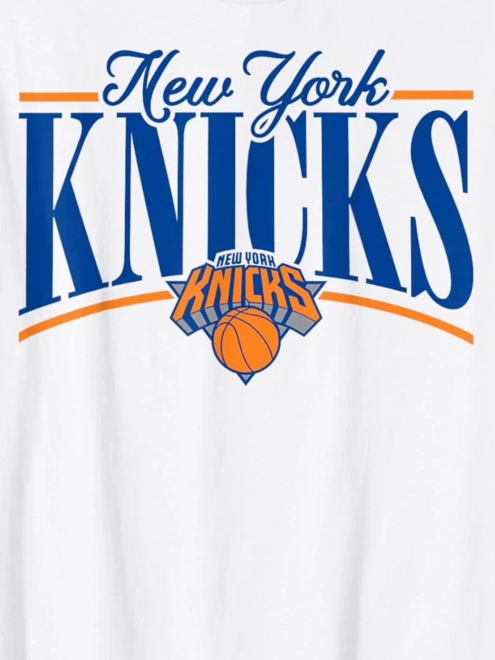 New York Knicks White Graphic Tee Unisex T-Shirt - Picture 2 of 4